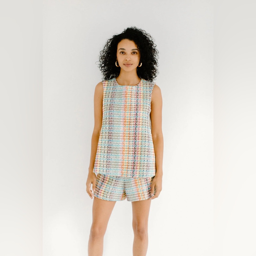 Eleanor Leftwich Alex Top Rainbow Tweed Small New with tags